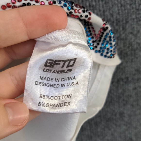 GFTD Los Angeles Mens Anarchy Grim Reaper Graphic T-Shirt White M Rhinestone - Picture 13 of 16